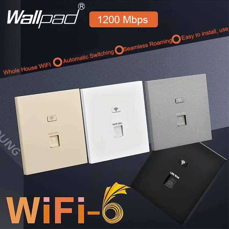 WIFI6 AP Panel 1200Mbps Dual Band 2.4Ghz/5Ghz Full Gigabit Wifi 6 POE Adapter Receiver Repeater Wall Embedded Wireless Network