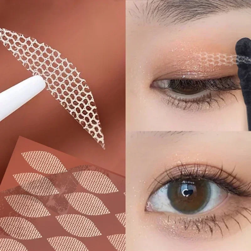 Lace Mesh Olive-shaped Eyelid Paste-shaped Invisible Double Fold Eyelid Shadow Tape Sticker Beauty Makeup Eyelid Tool 180-480Pcs