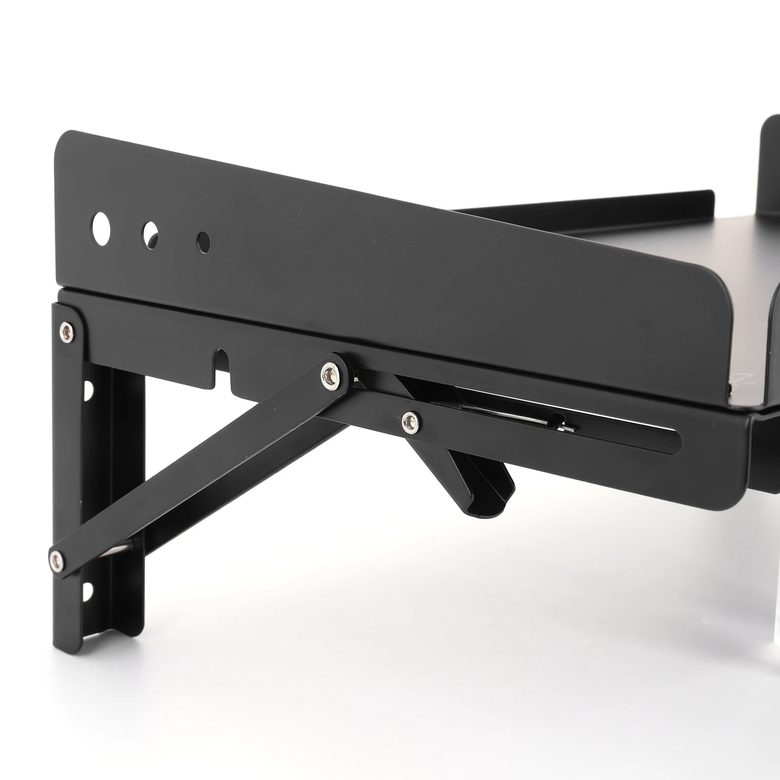 

2 Pack Wall Mounted Folding Storage Rack Shelves Heavy Duty Adjustable Rail Shelf for Garage Kitchen Laundry Room Workshop