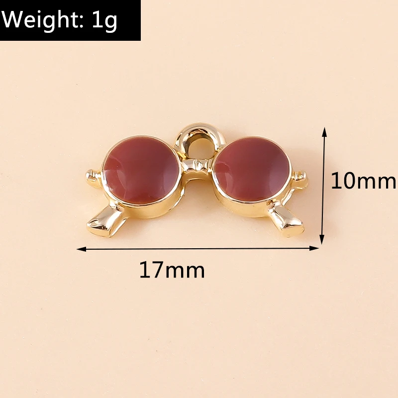 Leslie 10 Stück schöne Emaille Sommer Strand Herz Sonnenbrille Charms für Schmuckherstellung DIY Ohrringe Halsketten Anhänger Zubehör – Detail 9