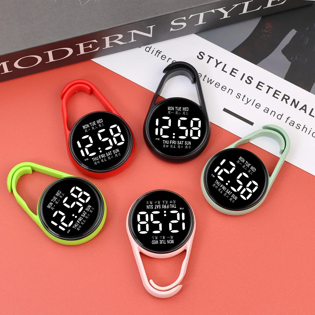 LED electronic hanging watch night light digital electronic hanging watch pocket watch