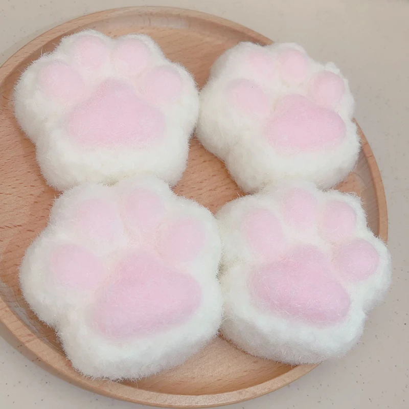 1Pcs Soft Plush Pink White Simulation Cat Paw Toys Slow Rebound Decompression Toy Reduce Stress Kids Toys Gifts