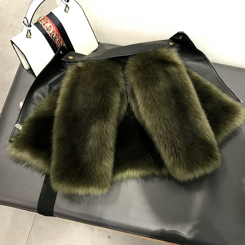 Army Green Faux Fur Jacket Thick Warm Fuzzy Coat for Girl Kids Fashion Winter Autumn High Quality Pink Fleece Outerwear Children