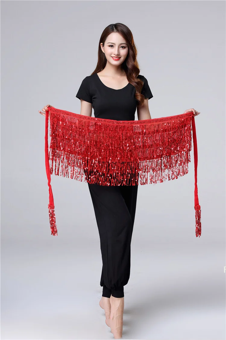 [YU]New Belly Dance Costume Sequin Tassel Fringe Hip Scarf Belt Waist Wrap Skirt