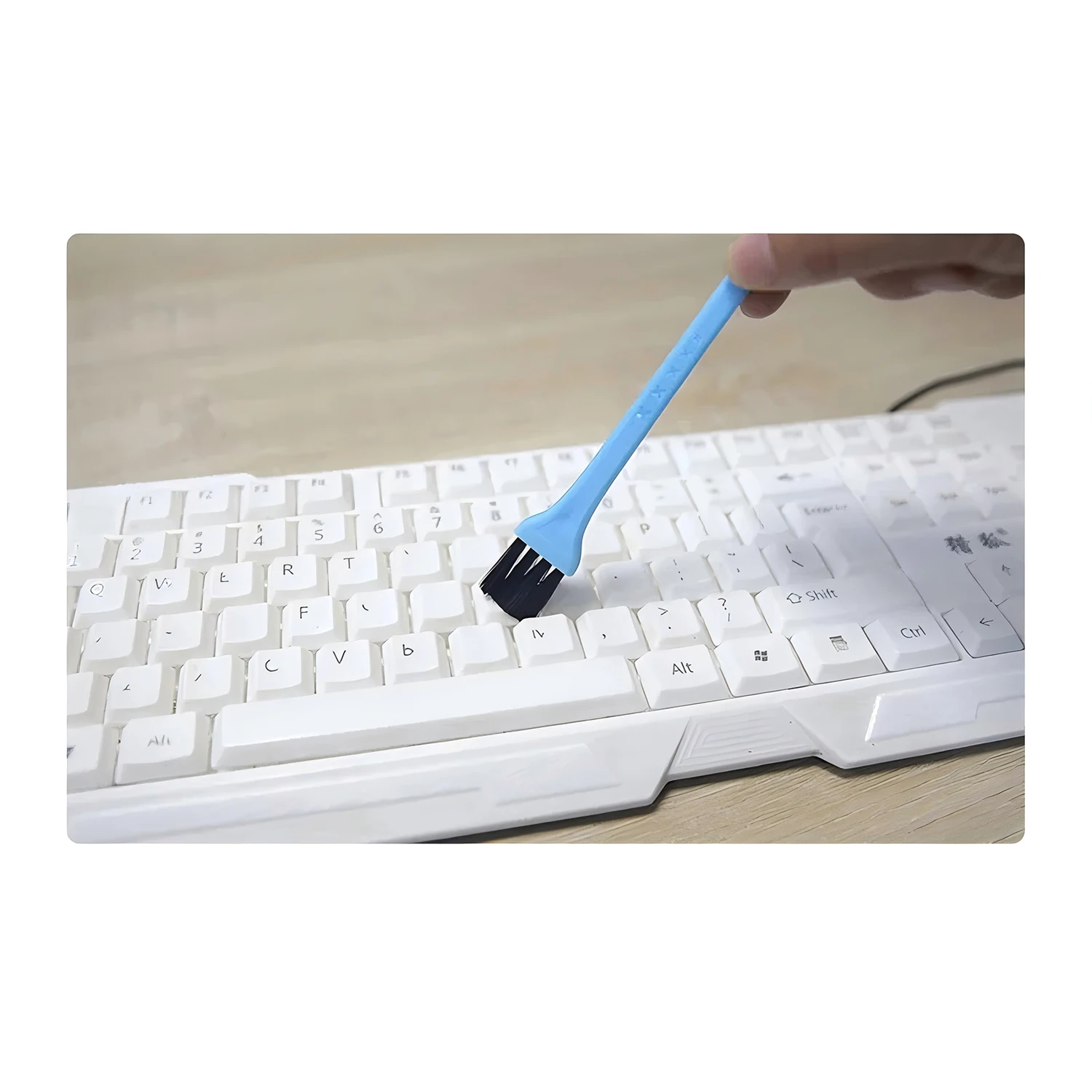 FIXFANS 2Pcs Keyboard Cleaner Brush Small Anti Static Nylon Brushes Plastic Handle for Computer Keyboard Cleaning Tools