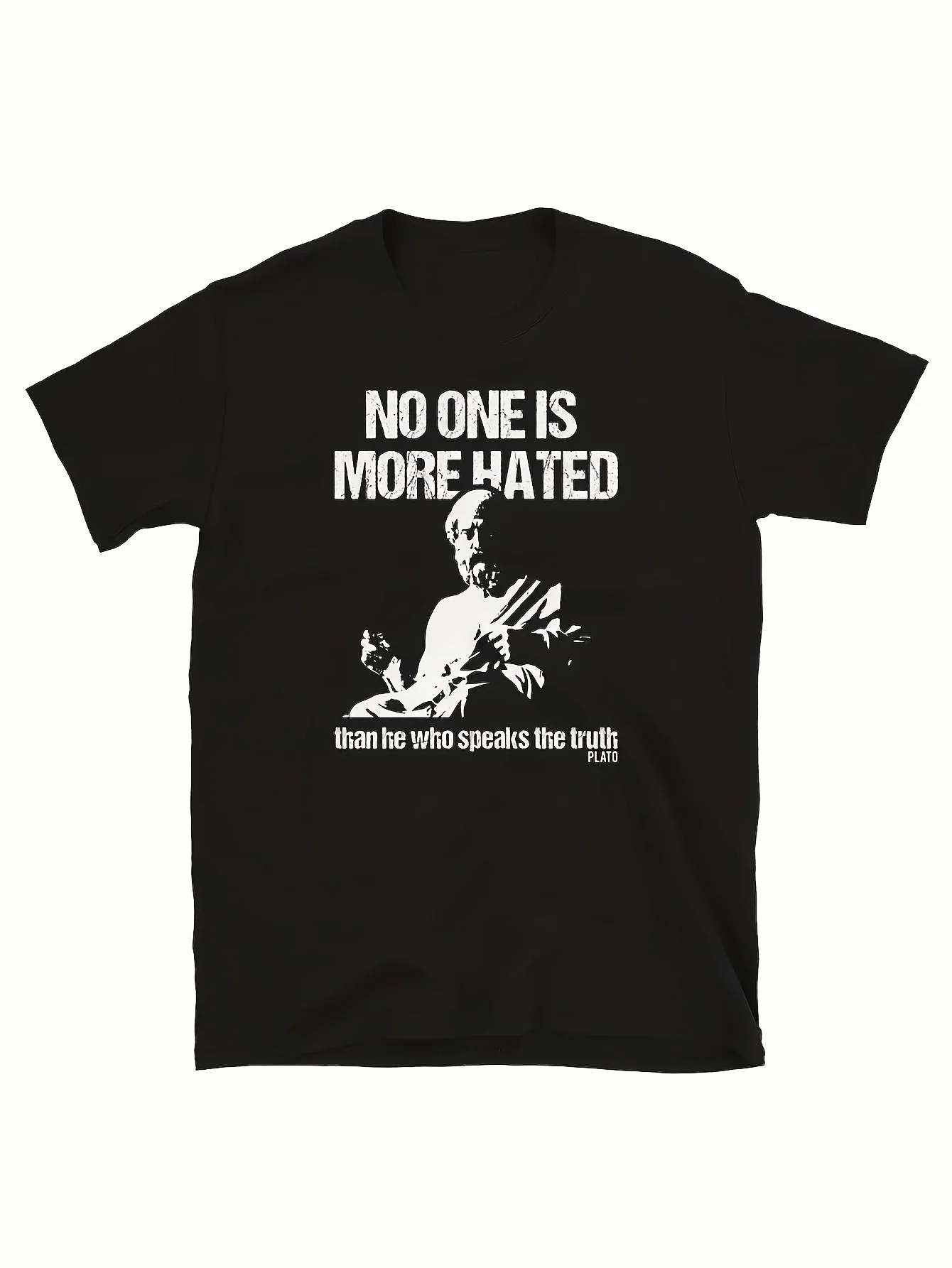 

Мужская футболка Plato No One Is More Hated Ancient Greek Philosophy, дышащая хлопковая футболка с круглым вырезом, мягкая повседневная рубашка