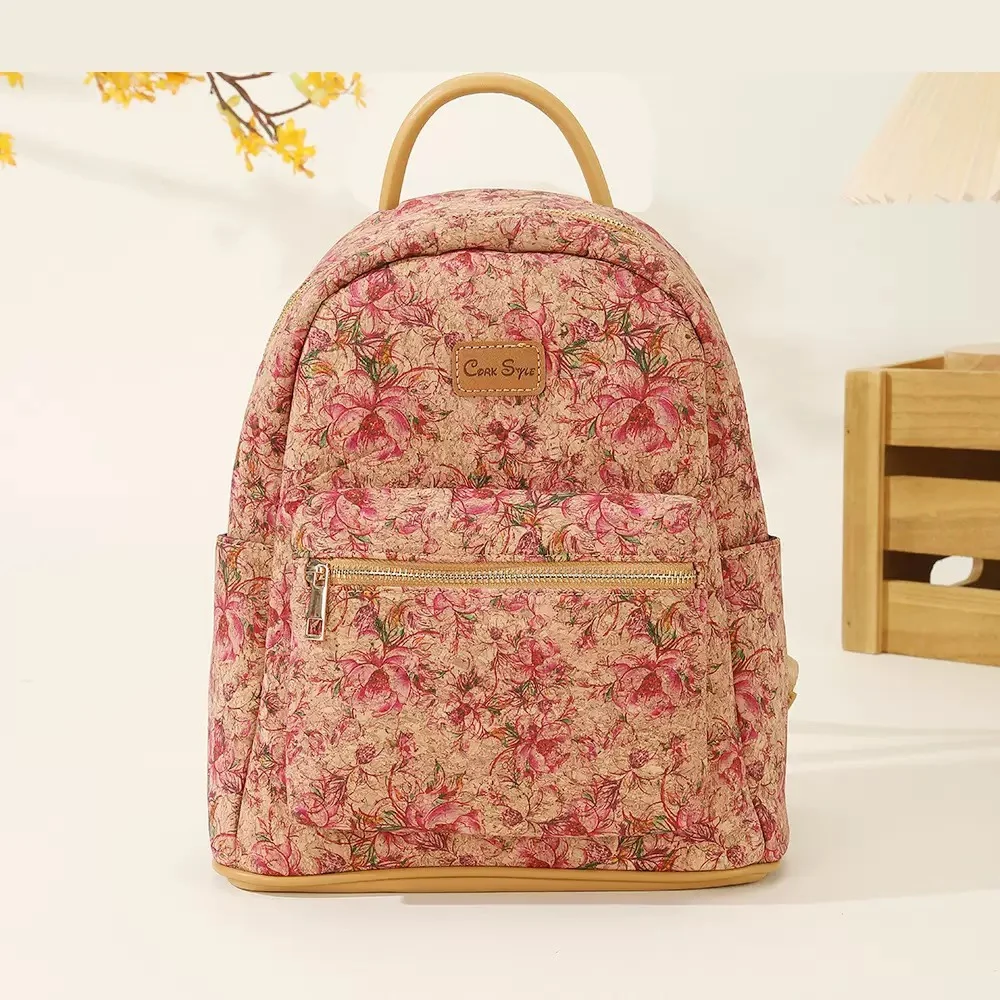 Vintage Floral Print Backpack Women Lightweight Small Backpack Aesthetic Flower Pattern Casual Travel Daypack Shoulder Bag