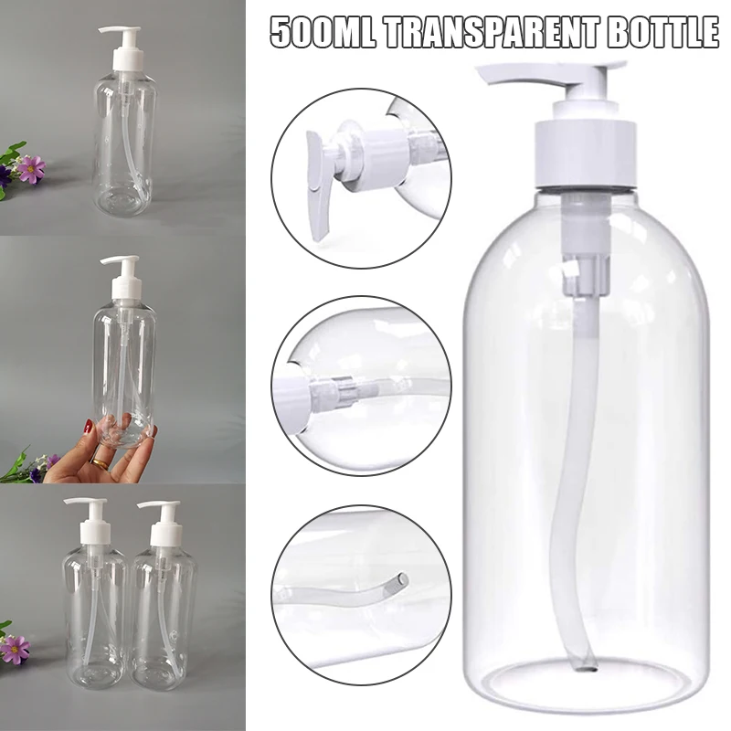 1/3 Pcs 500ml Refillable Shampoo Bottles Pump Bottles Conditioner Dispenser Empty for Bathroom Shower