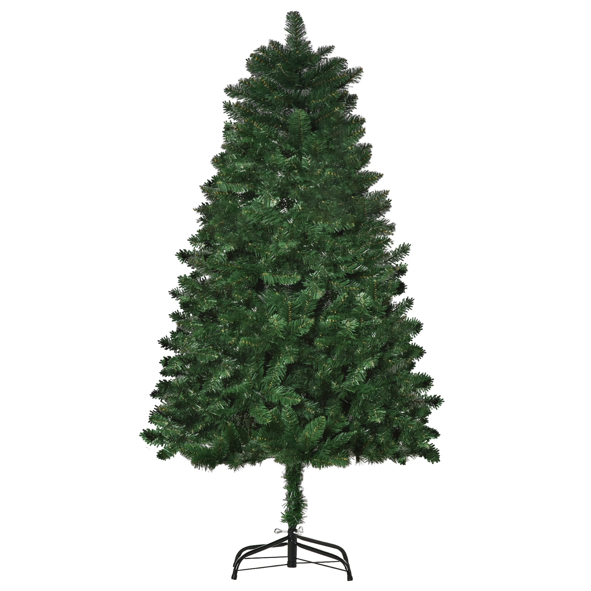 HOMCOM Artificial Christmas tree 150 cm fireproof with 454 tips PVC Green