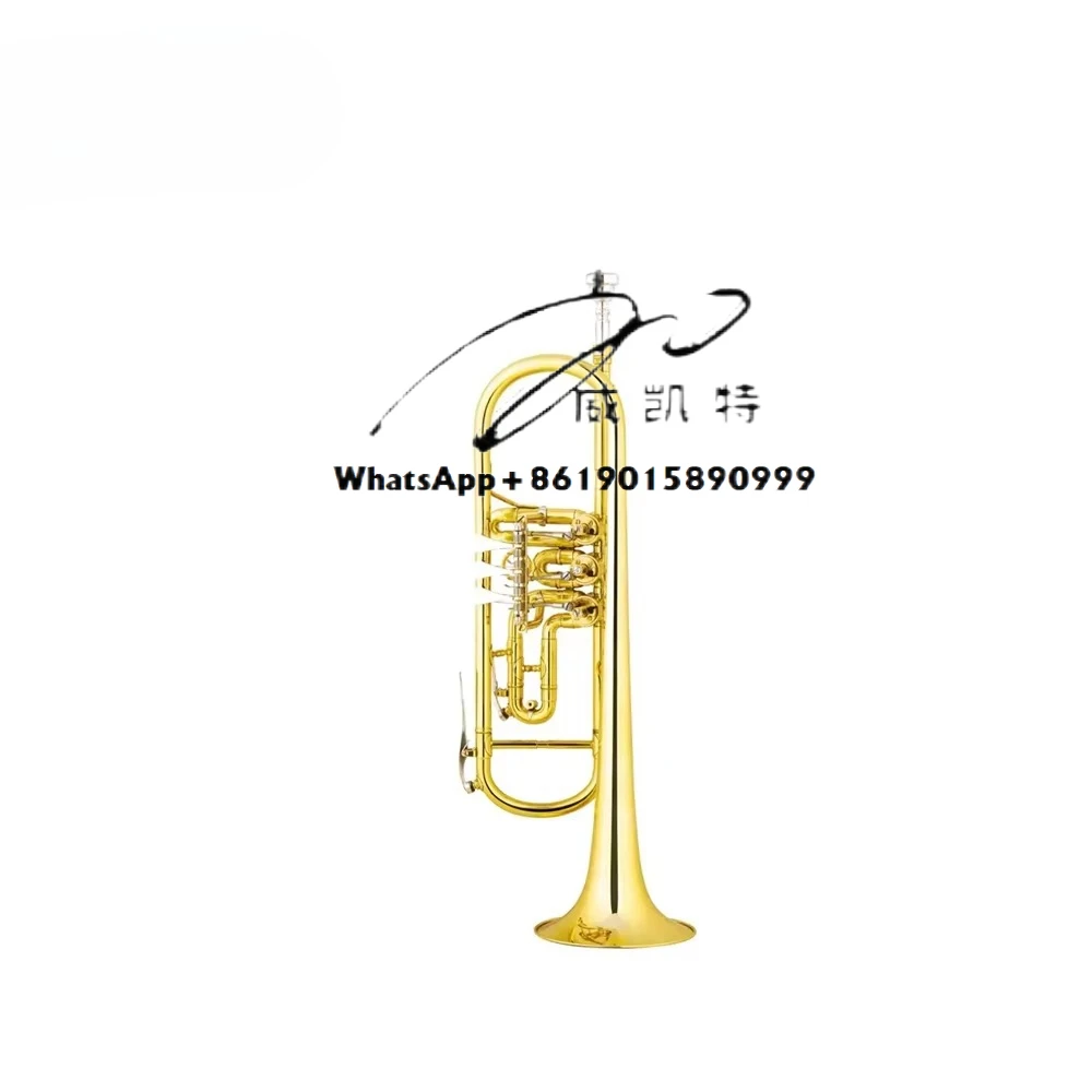 

Hot Sale BB Key China Factory Yellow Brass Body Rotary Valves Trumpet (TP8807G)