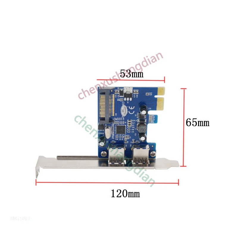 Carte d'extension PCI-E vers USB 3.0, 2 ports, extension à double port, procureur indépendant