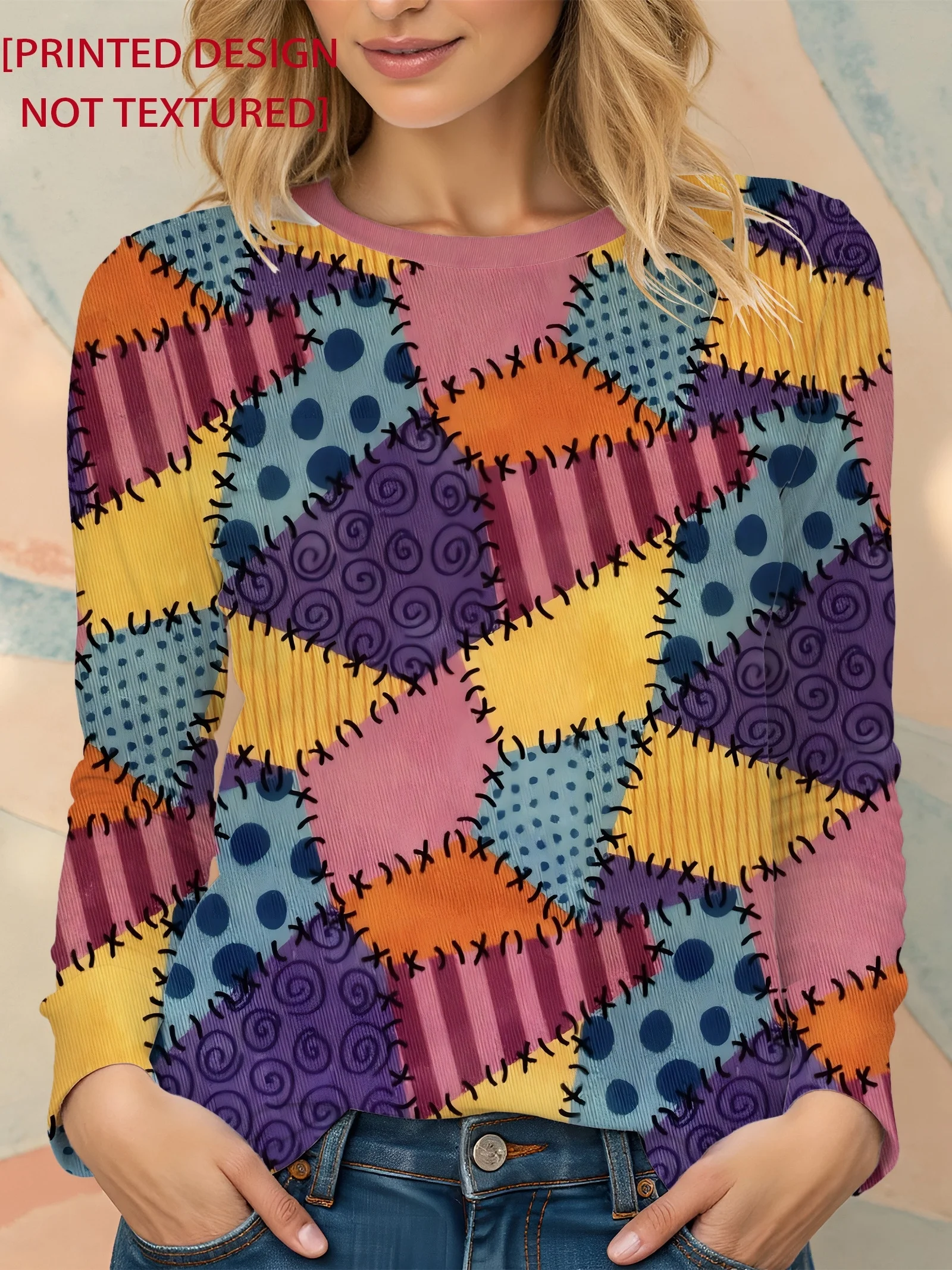 Winter Clothes - Kadın Tişörtü Patchwork Kapitone Karışık Baskı
