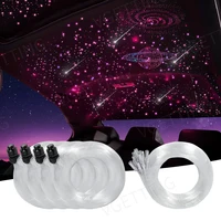 Luz de fibra óptica RGBW, luz de meteorito de 0,75mm, 2-4 metros, LED de cielo estrellado, 115-690 Uds., lámpara transparente PMMA para decoración del hogar y fiesta de coche