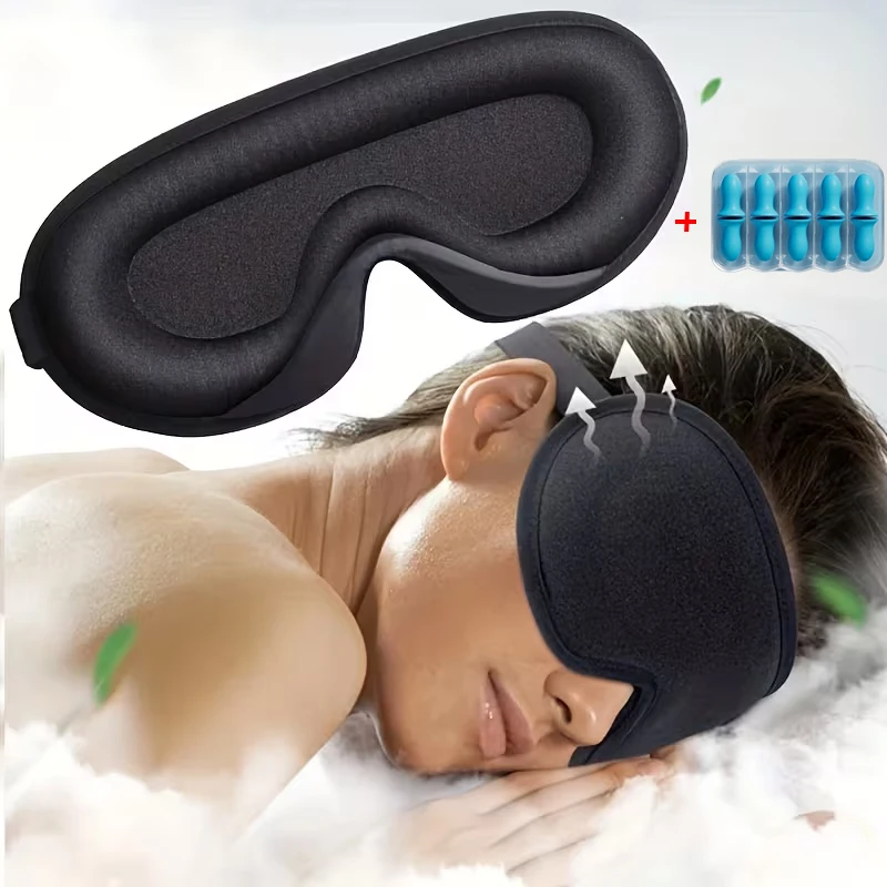 

3D-маска для сна для мужчин и женщин, мягкая дышащая маска для глаз, 100% блокировка света, маска для глаз для путешествий, отдыха, сна и релаксации