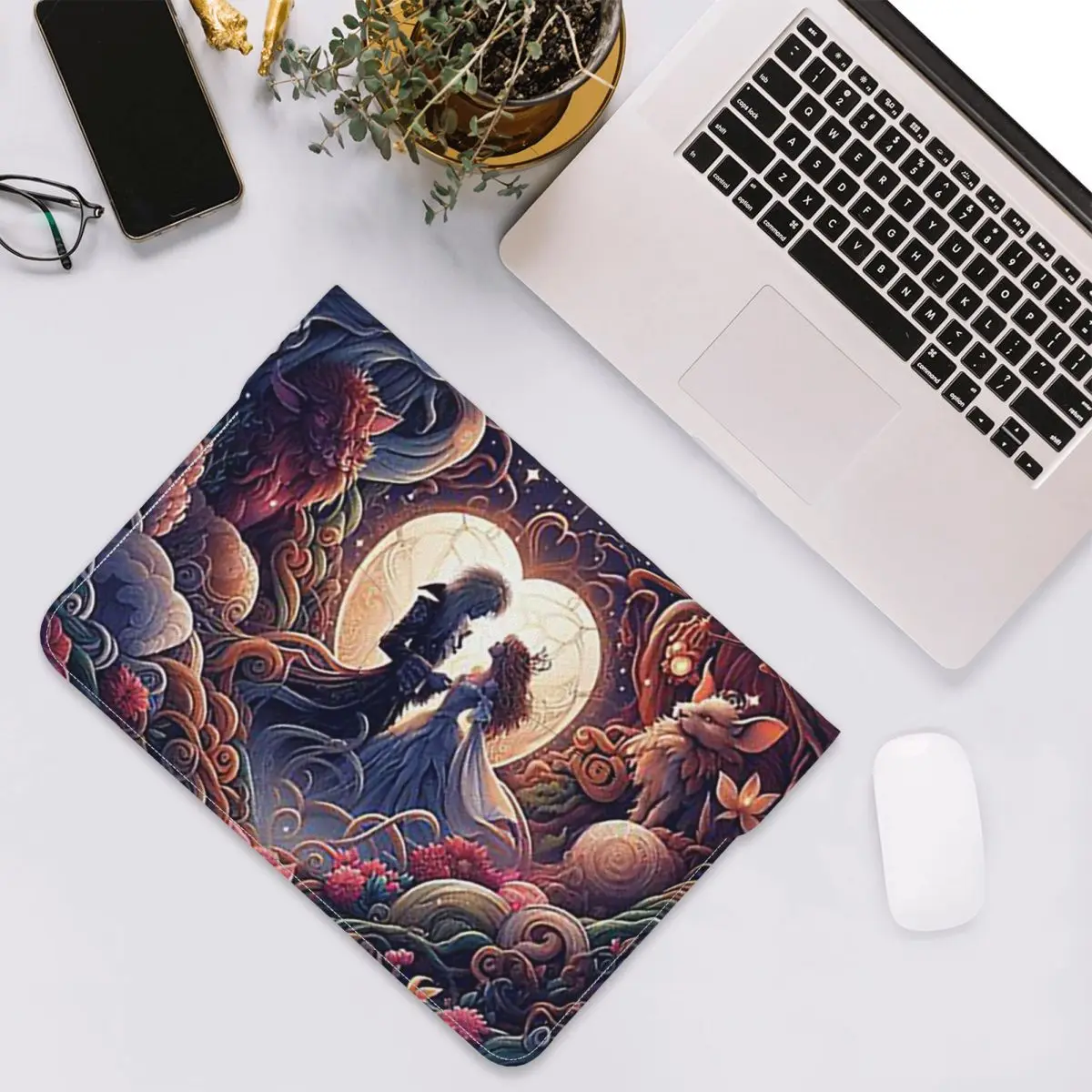 Jareth And Sarah's Alternate Labyrinth Ending PU Leather Horizontal Laptop Sleeve Shockproof Soft Lining Notebook Case 13 Inch