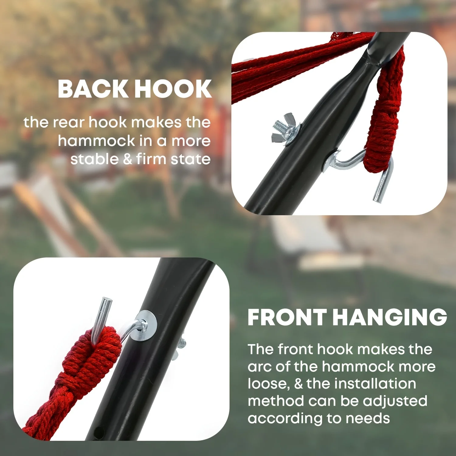 Double hammock with space-saving steel frame (450lbsloadcapacity-includespremium carrying bag),portable hammock with heavy-duty.