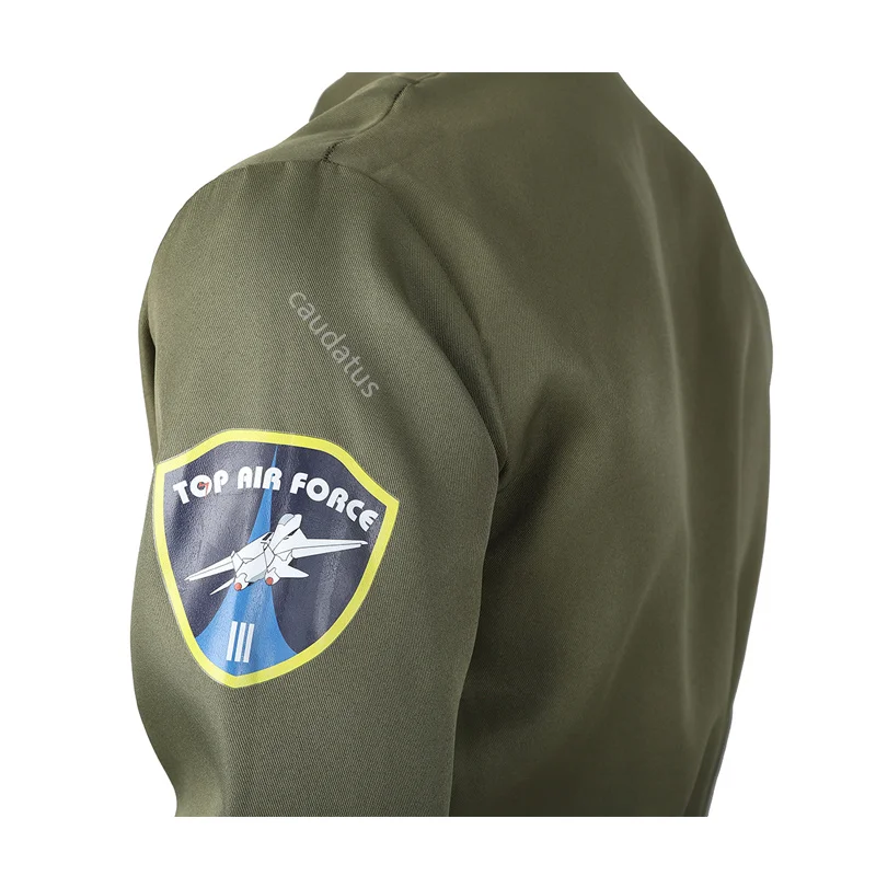 Tuta da volo da uomo Costume da donna militare da combattimento tuta da pilota Costume di Halloween Cosplay tuta intera ArmyGreen