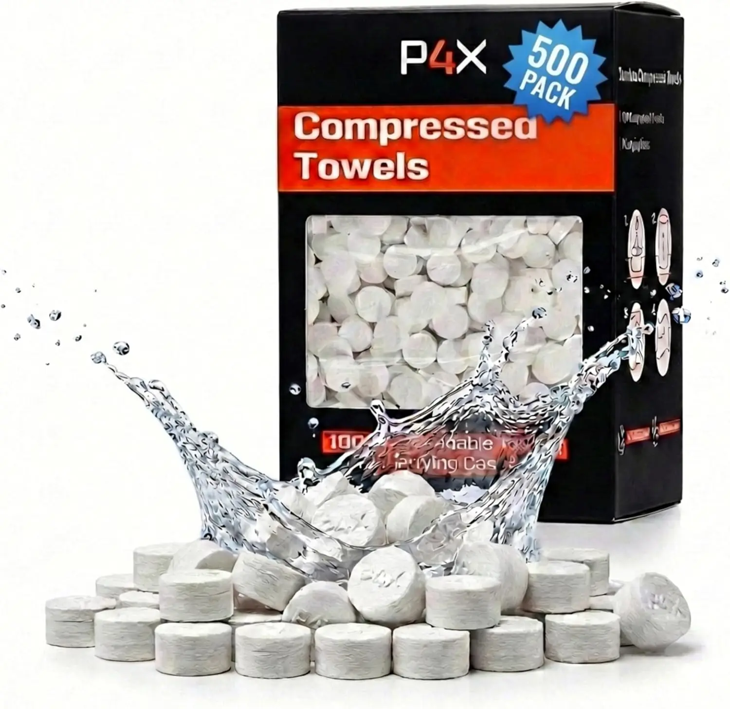 

Бамбуковые сжатые полотенца-таблетки для кемпинга, походов и путешествий - одноразовые салфетки в упаковках по 100/250/500 штук