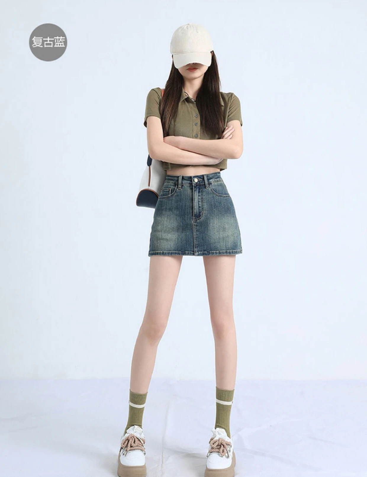 Casual Women Blue Denim Mini Skirts Summer Vintage High Waist Pockets A-line Skirts Female Y2k Streetwear Slim Bottoms 2026