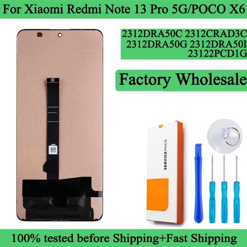 Premium Lcd For Xiaomi Redmi Note 13 Pro 5G Display Touch Screen Digitizer Panel Assembly For POCO X6 Lcd With Frame 2312DRA50C