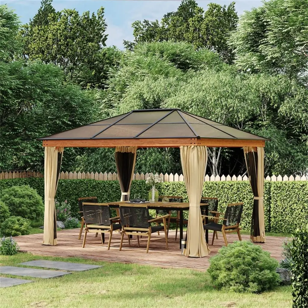 

Best Selling Sustainable Waterproof Outdoor Garden Pavilion Aluminum Frame Permanent Rodent Proof Powder Coated Hardtop Gazebo