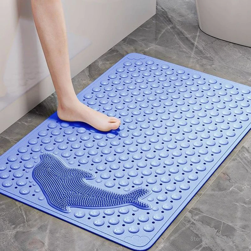 Massage Dolphin Shaped Foot Mat, Shower Room Pregnant Women Anti Drop Waterproof Suction Cup Bathroom Specific Anti Slip Mat 1Pc