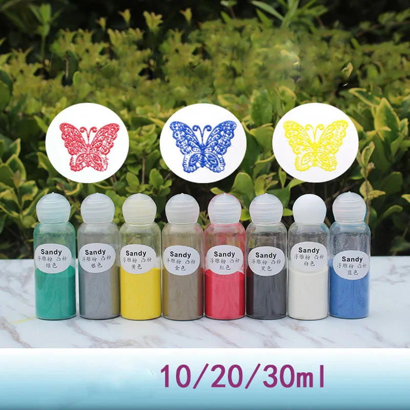 7/8 colore 10ml lettera in rilievo carta in polvere trasparente oro e argento sigillo firma Set di polline pressato fai da te