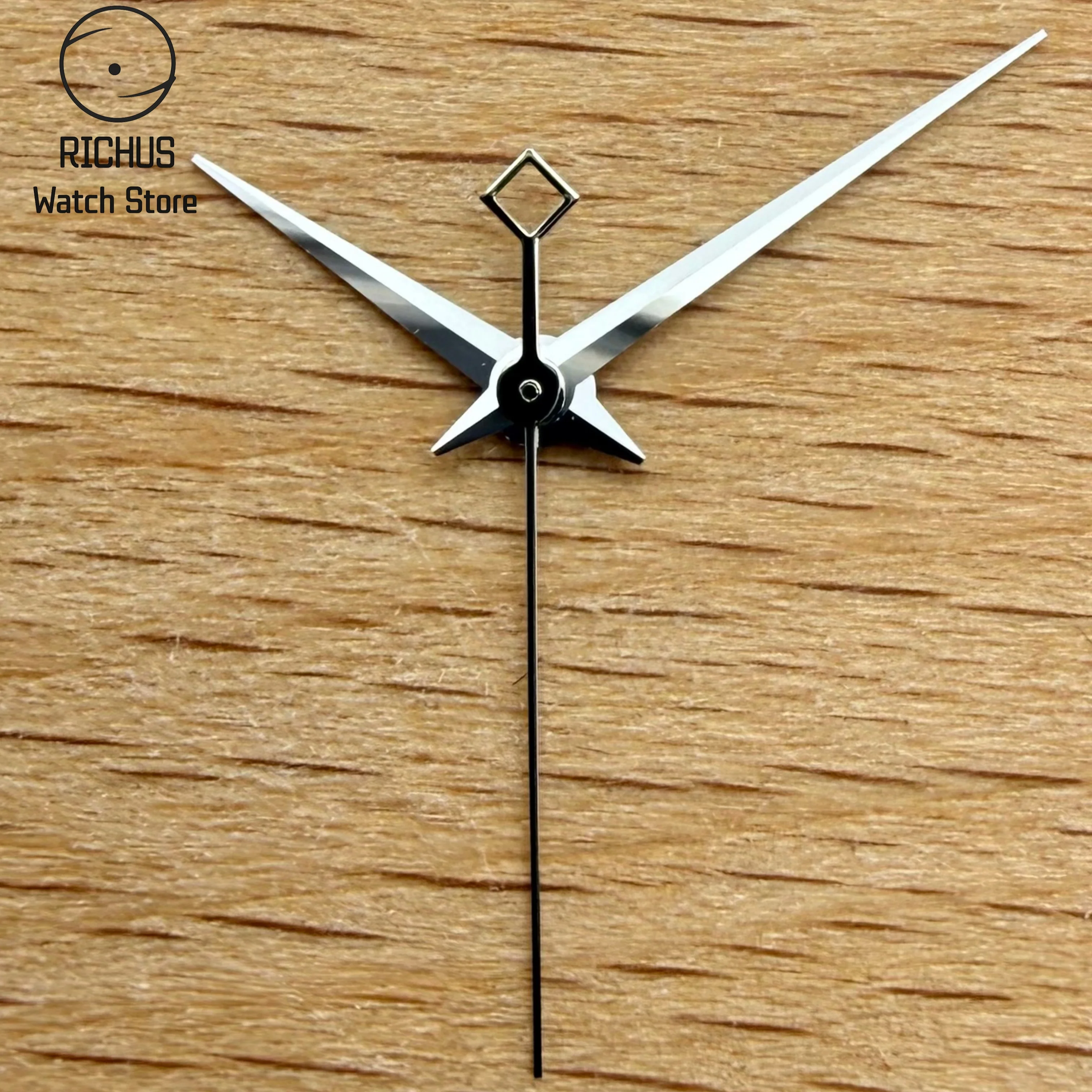 VH31 Uhrzeiger-Set Silber Hohl Quadratisch Nicht-Leuchtend 8×12×12,5mm VH31 Quarzwerk mit Schleichender Sekunde Ersatz-Reparaturteile