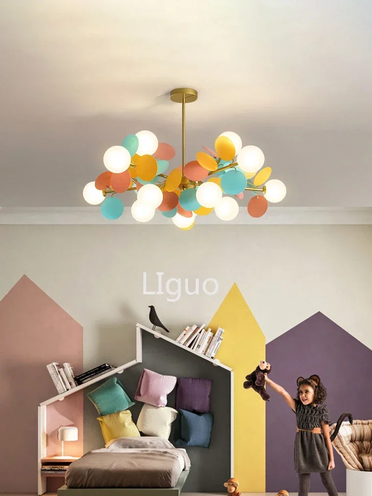 

Children's lamps Led decorative lamp Chandelier For The baby Room Nursery Bedroom girl Modern Living Room With Petals Lighting