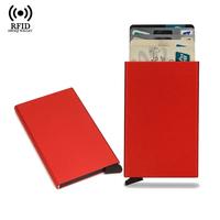 Slim Metal Wallet Rfid Smart Card Holder Thin Aluminum Pop Up Case Bank Credit Cardholder Small Wallets for Women Men Кошелек