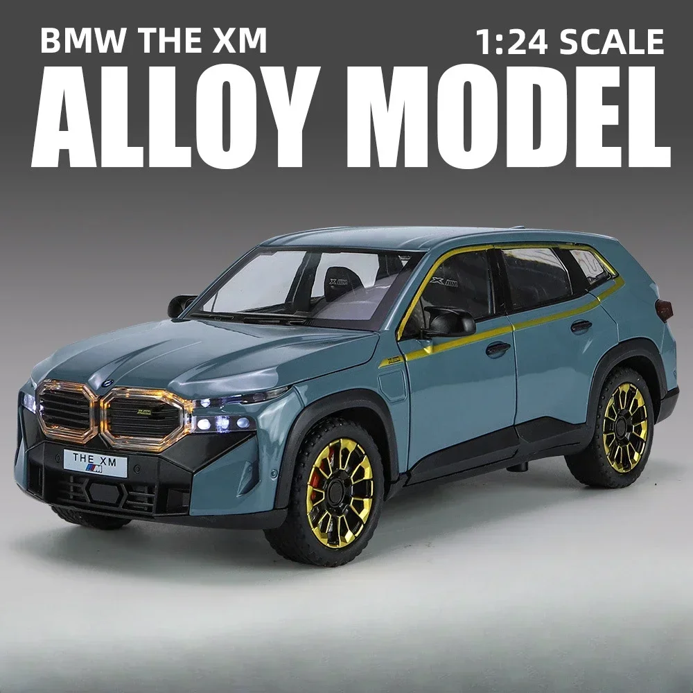 Diecast 1:24 Scale BMW XM Off Road Car Model Sound And Light Pullback Metal Toy Vehicles Collective Miniature Voiture Home Decor