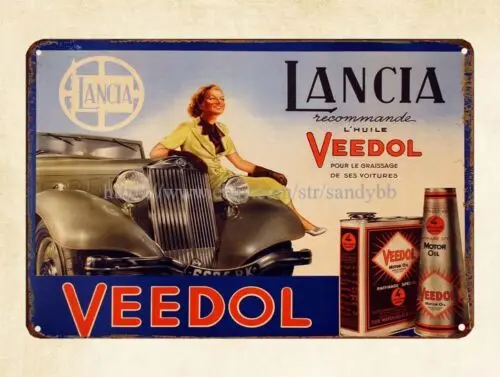 wall plaques Lancia Veedol Motor Oil French retro ads metal tin sign