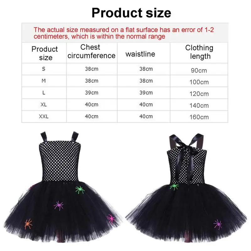 Witch Tutu Dress Kids Black Dress Gauzy Skirt Tutu Skin-Friendly Dress Up Clothes Cosplay Role Outfits Gauzy Skirt For Holiday