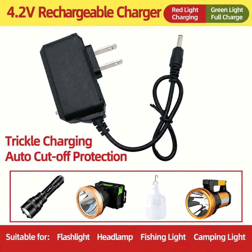 1Pcs 2-Hole Headlight Flashlight Charger Round Head Strong Beam B-Type Headlight Charger B-Type Charger Cable Dual Port Charger