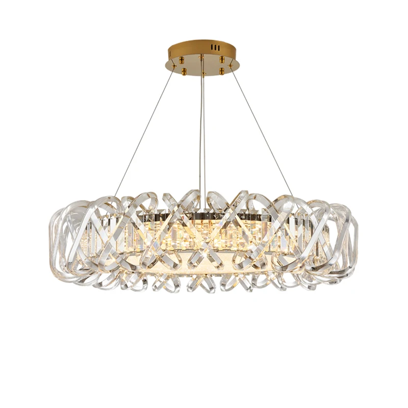 

Modern gold stainless steel glass dining room chandelier for living room decor, ceiling lighting lustre luminaire dimmable