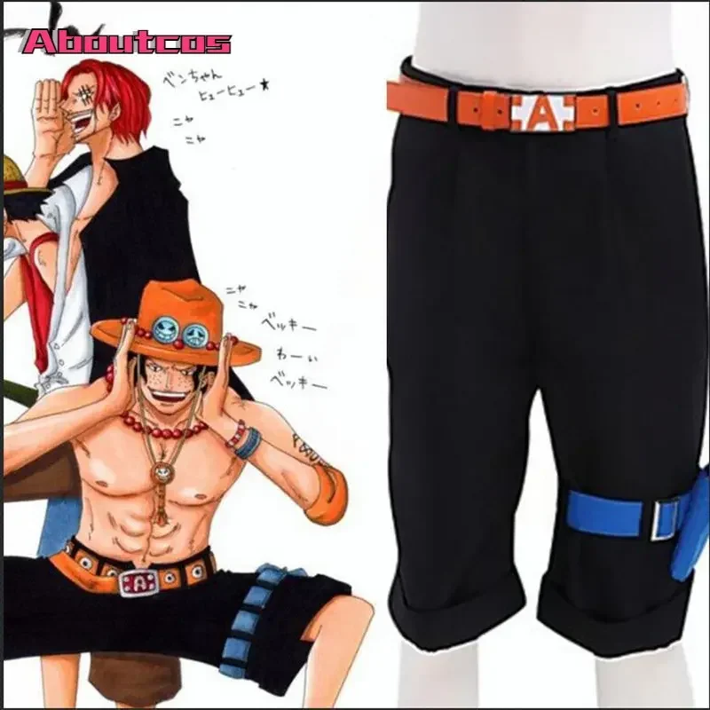 Aboutcos Cosplay costume Anime  Portgas D Ace Clothes Belted in Summer Clothes for Halloween Shorts