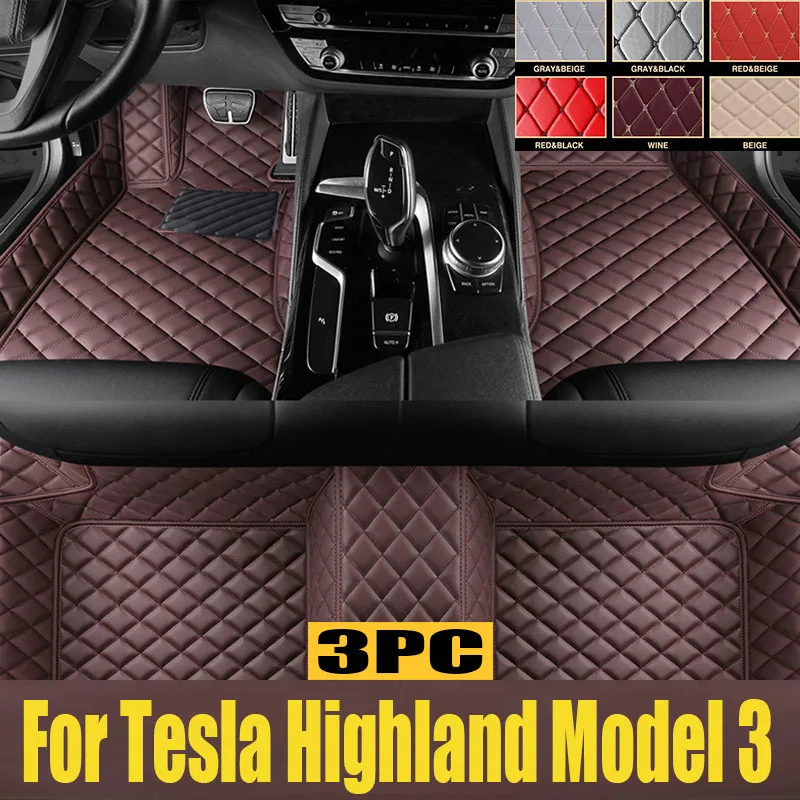 

For 2024 Tesla Highland Model 3 Floor Mats with Door Sill Protector Full Cover Floor Liners with Front Rear Cargo Liner Seatback