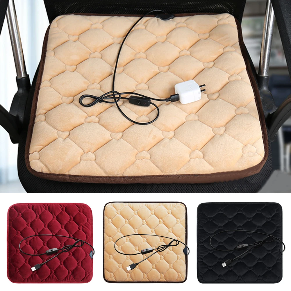 12V Car Seat Heated Cover Electric Heating Pads Front Seat Cushion Adjustable Temperature Universal Winter Auto Seat Warmer