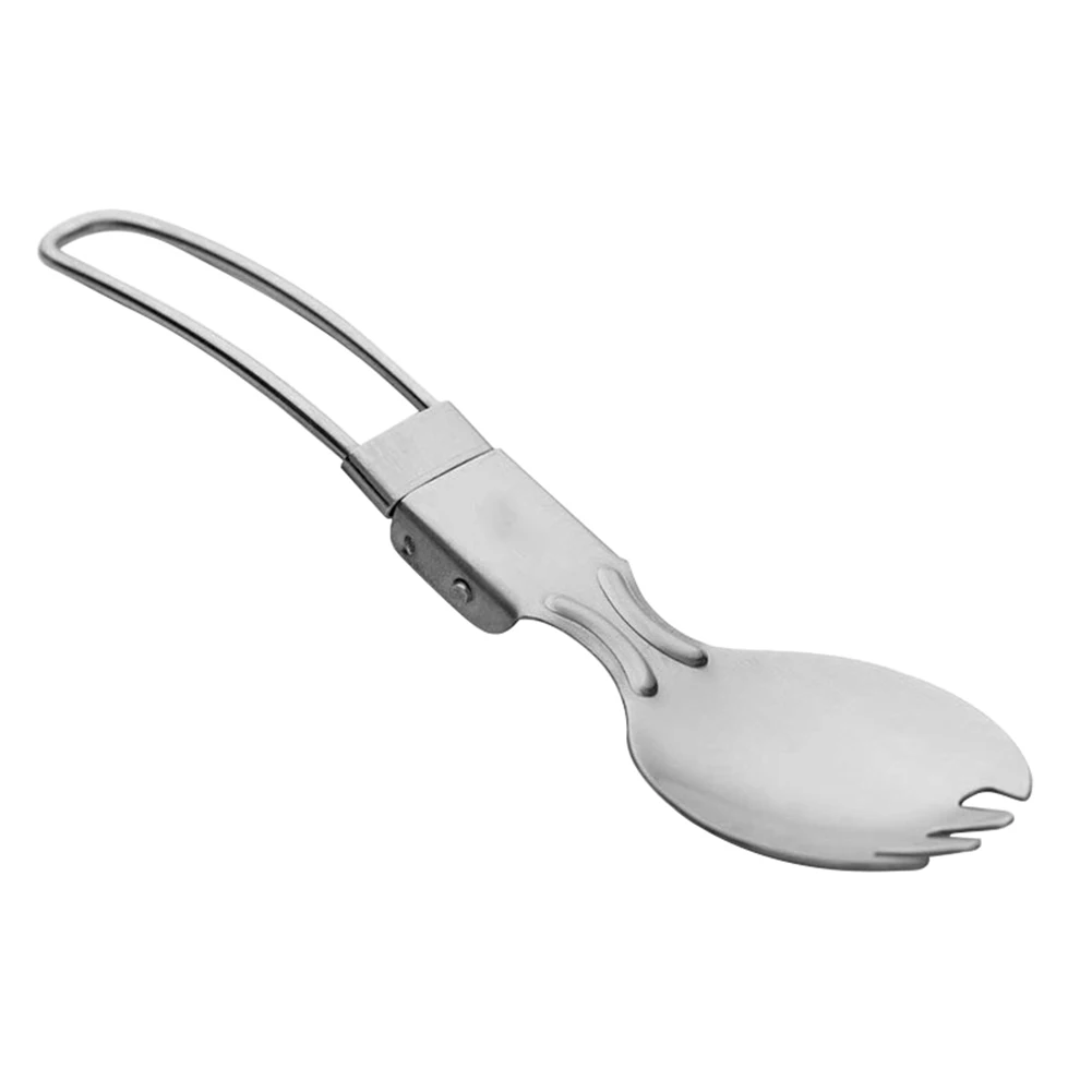 Stainless Steel Spoon and Fork All-in-one Camping Tableware Fork and Spoon 2 in 1 Flatware for Camping Hiking Picnic Backpacking