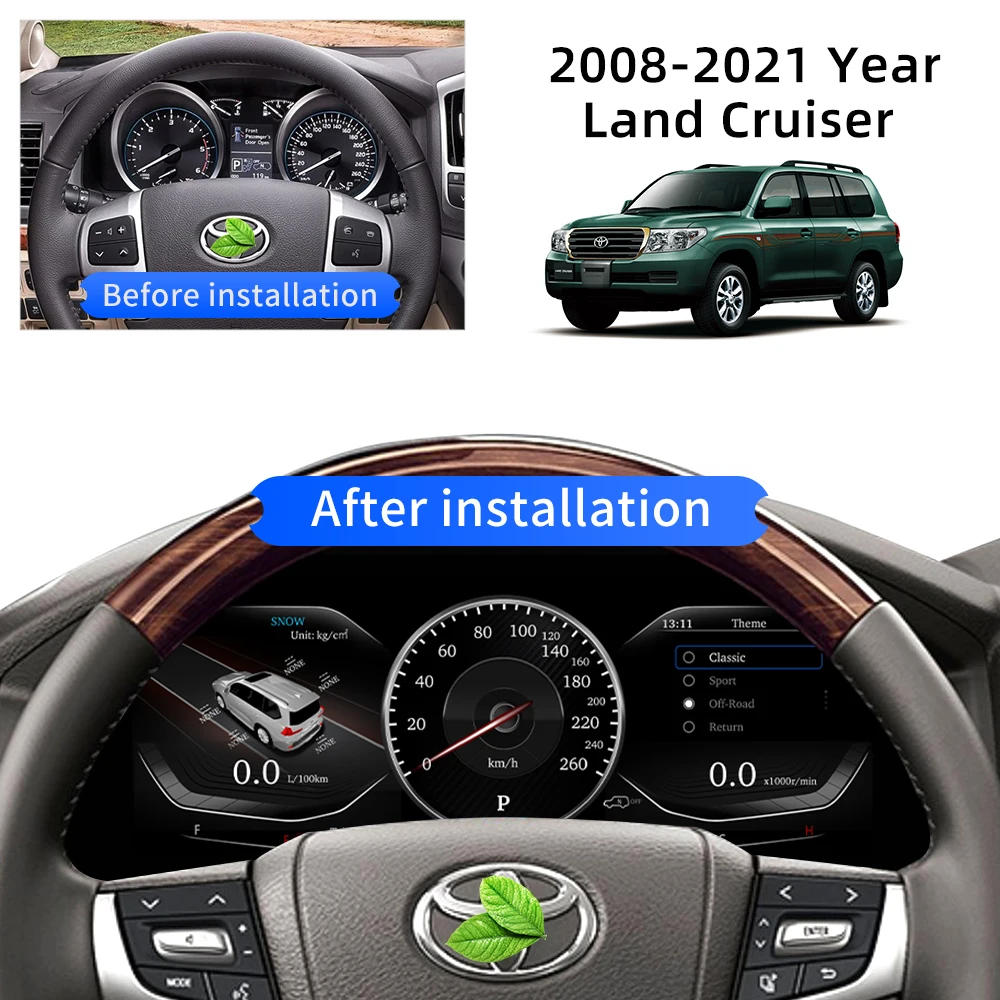 12.3" Digital Instrument Cluster Speedometer for Land Cruiser LCD Dashboard Car Cockpit Digital Dashboard Cluster