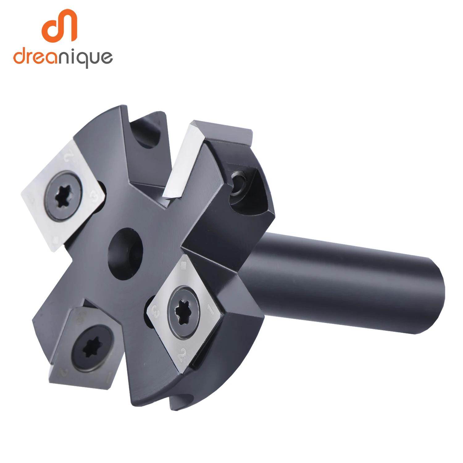 Dreanique 2 Flutes Wood Planer Bit 38mm 45mm Cutting Diameter 8 12mm Shank Spoilboard Surfacing Router Bits Insert Carbide Slab