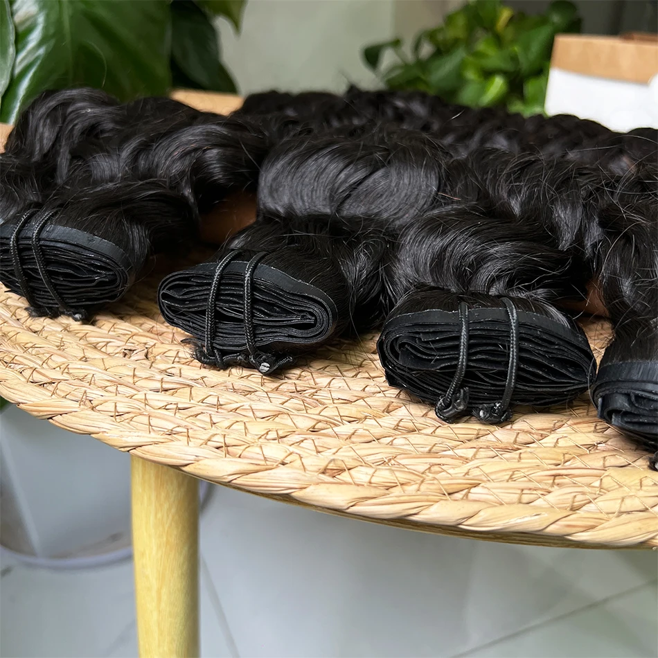 Yiwigs-Extensions de cheveux bouclés à clipser sans couture, trame en PU, ensembles de tête complets, vague d\'eau, faisceaux de clips, noir naturel,