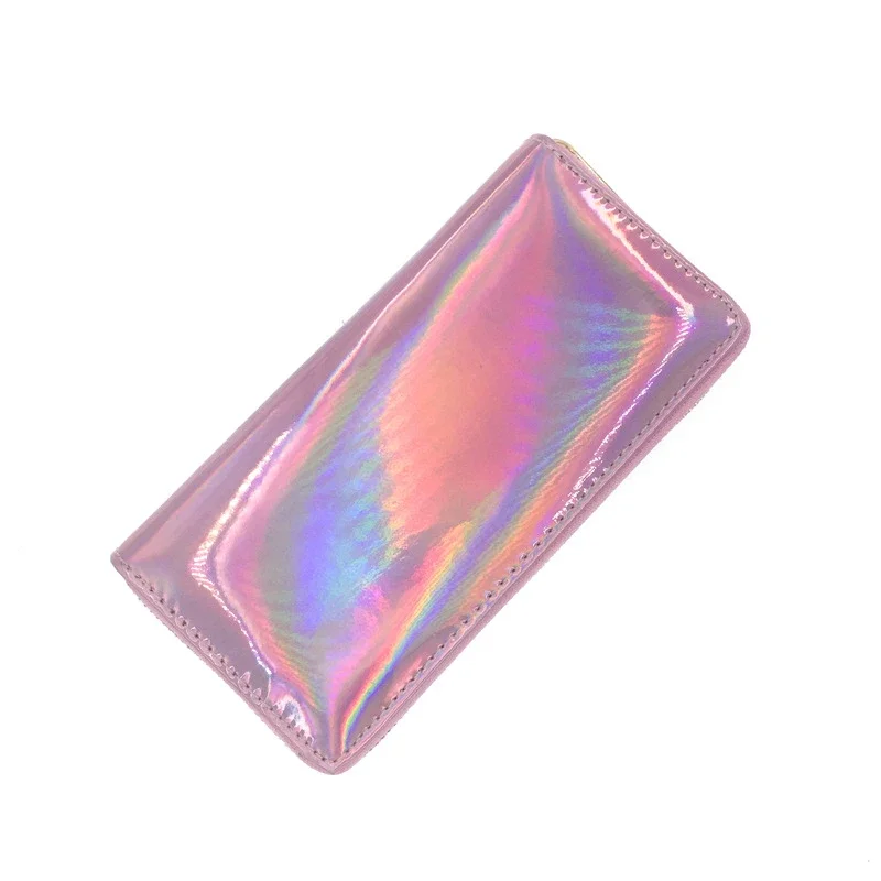 Fashion Colorful Laser Women Wallets Long Zipper Purses Ladies Money Phone Card Holder Holographic Female Clutch 2024