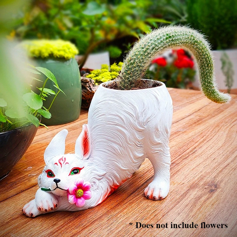 

Creative Fox Flower Pots Living Room Desktop Flower Pot Modern Balcony Planter Cartoon Home Garden Decoration Accessories