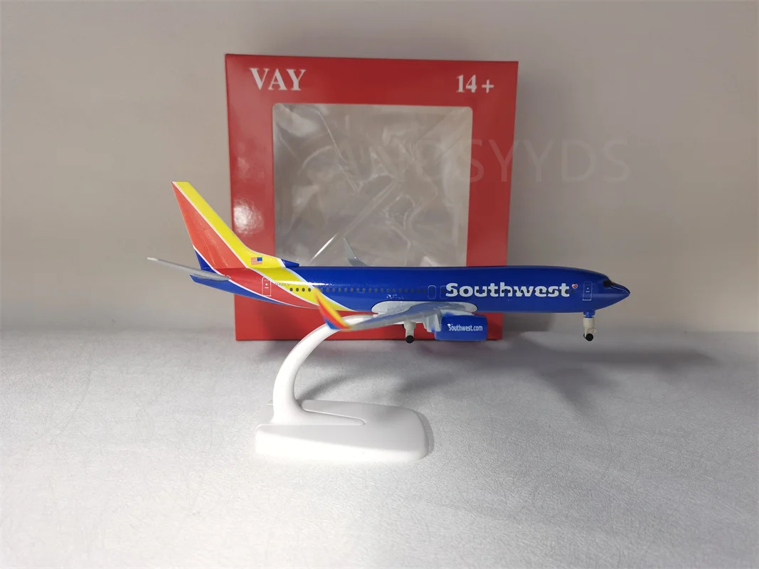 

20cm Diecast Plane Model Airplane for Southwest Airlines B737 Die-cast Metal Airplane Model with Landing Gear for Collections