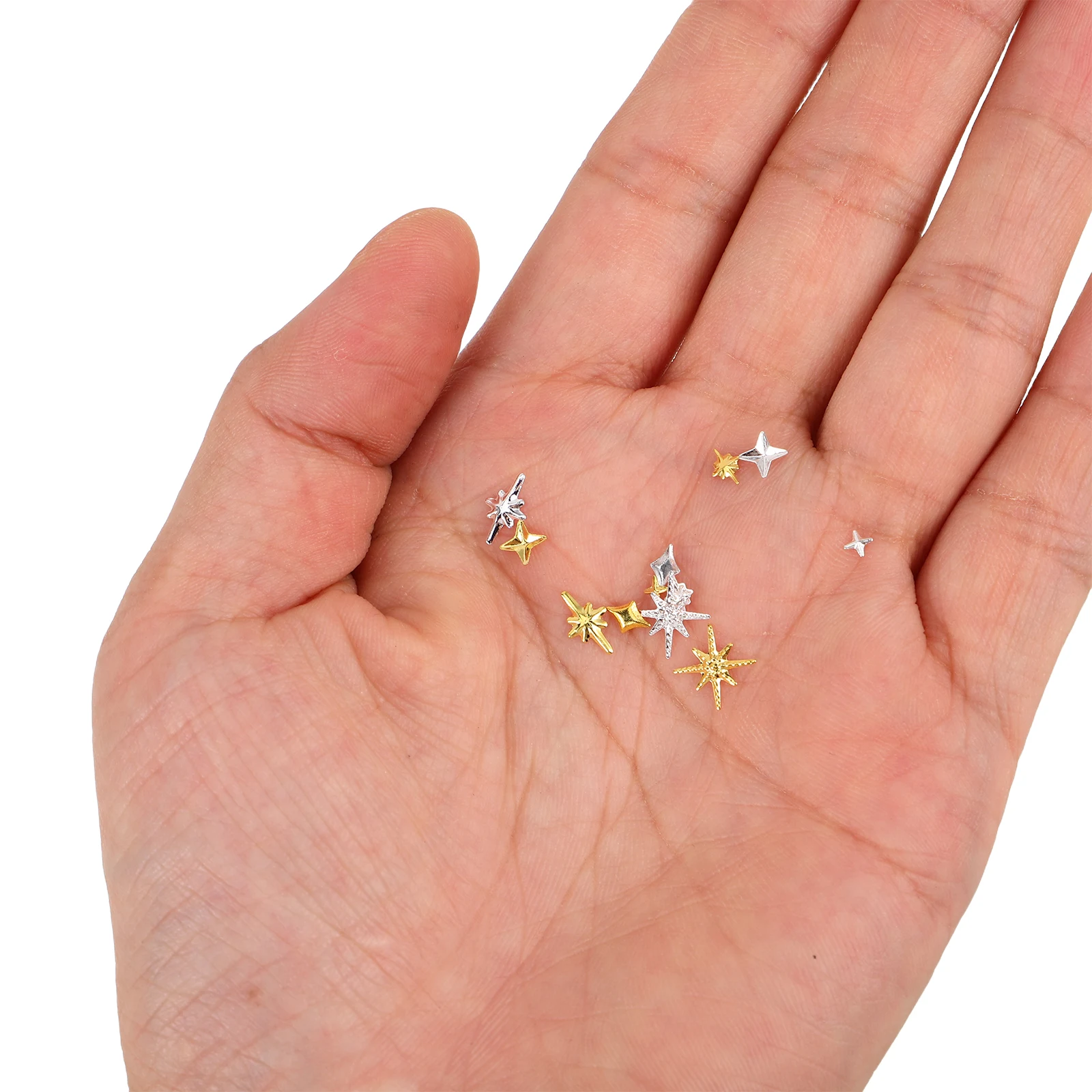 

2 коробки, подвески для ногтей, шпильки, 3D мини-золото, серебро, украшения для ногтей, аксессуары для маникюра, женские украшения