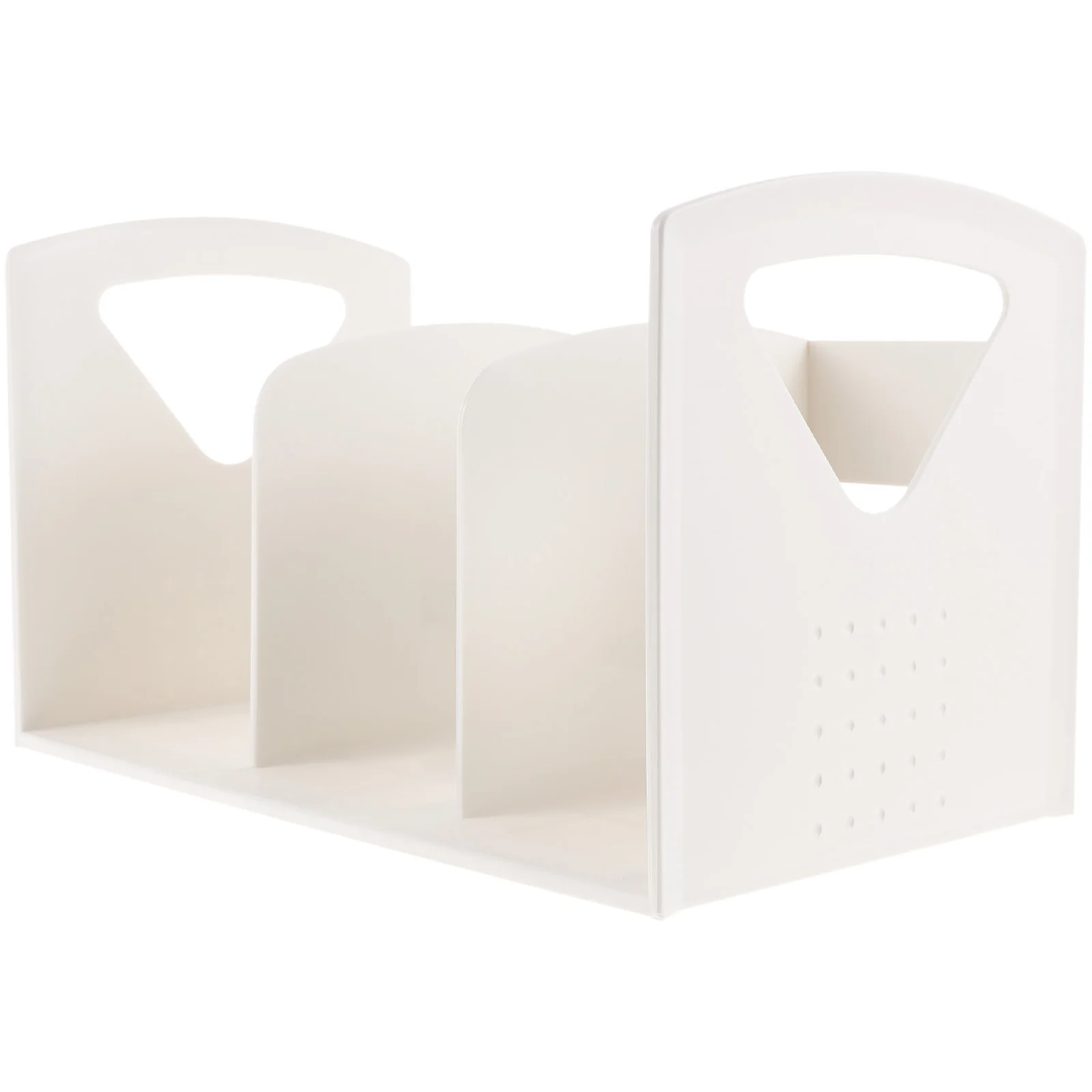 

Three Lattice Desktop Organizer Large White Portable Practical Office Book Rack for Storage Bookshelf