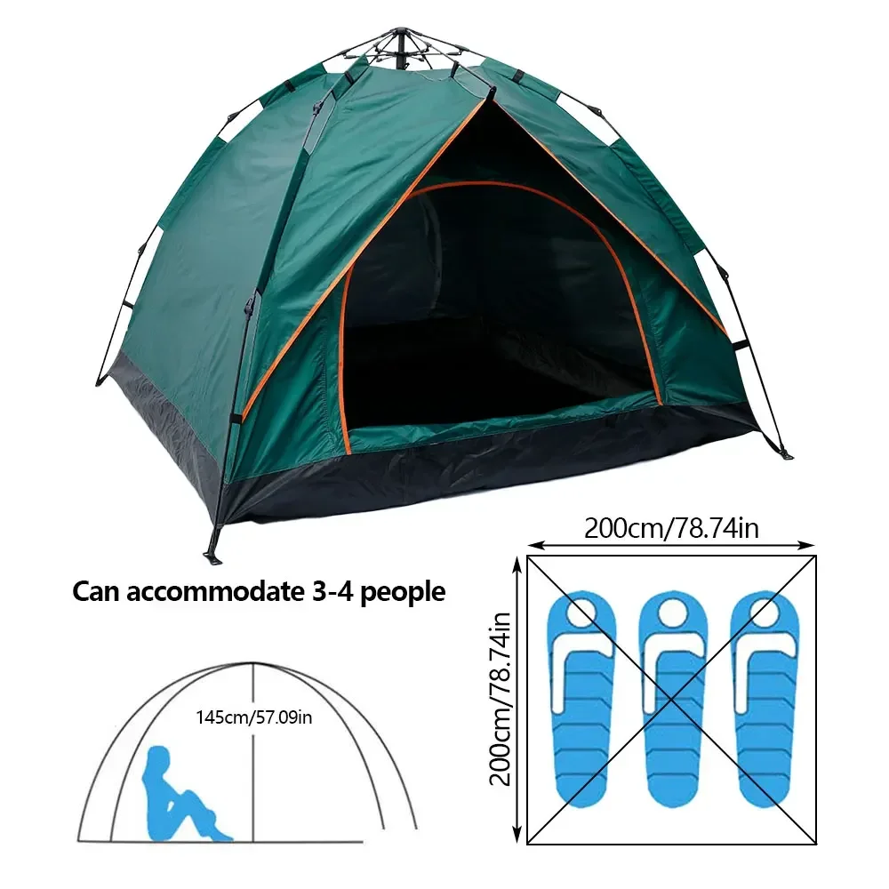 Automatic Tent 3-4 Person Camping Tent,Easy Instant Setup Protable Backpacking for Sun Shelter,Travelling,Hiking Camping Tent