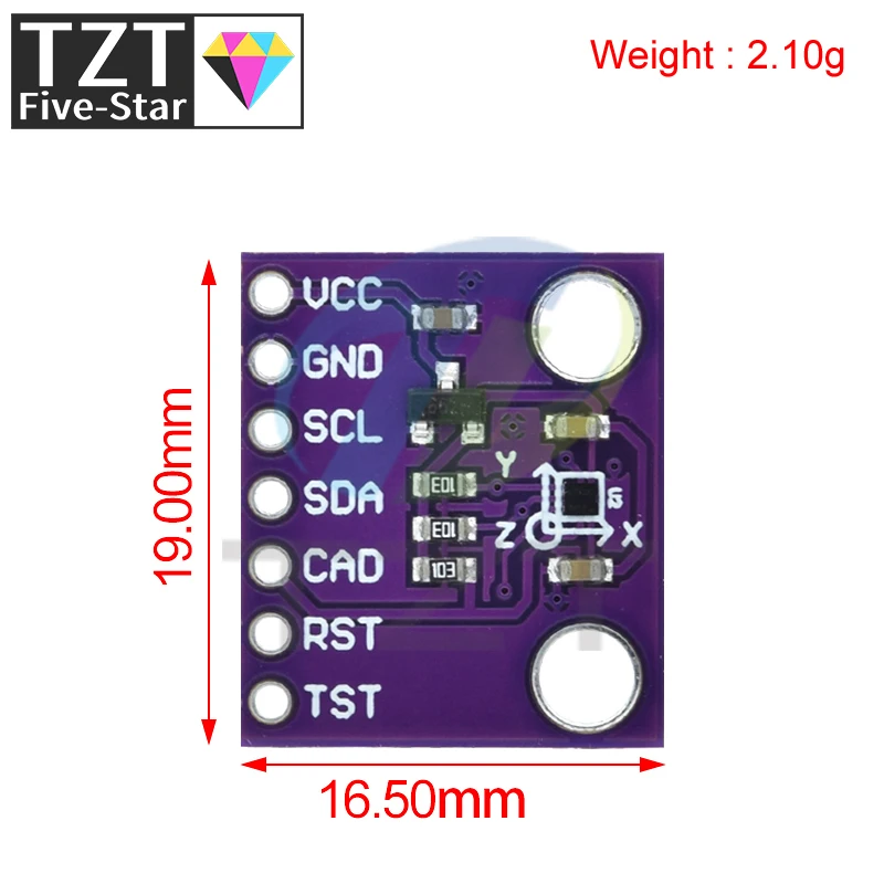 TZT MCU-9911 AK09911C Geomagnetic Hall Sensor Three-axis Compass Magnetometer Module For Arduino