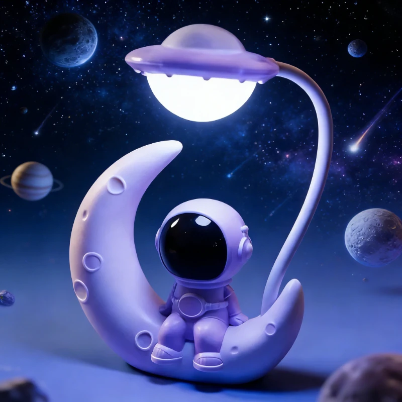 

Милый светодиодный ночник «Космонавт на Луне», креативный декор для спальни, настольная лампа, рождественский подарок для детей и дома